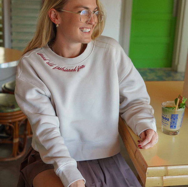 Recess Pickleball Sweatshirt Good Old Fashioned Fun Crop Crewneck